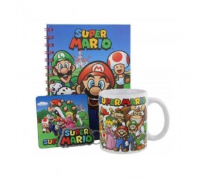 Gift set Mario Κούπα Σουβερ Σημειωματάριο Μπρελόκ - Super Mario