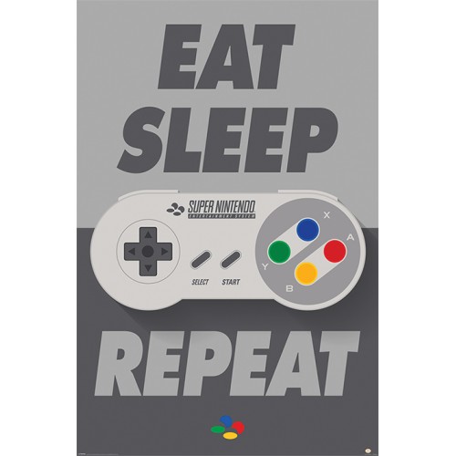 Αφίσα Nintendo - Eat Sleep SNES Repeat
